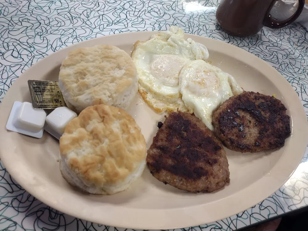 Eggs Sausage and Biscuits